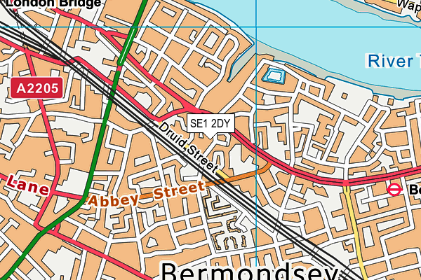 SE1 2DY map - OS VectorMap District (Ordnance Survey)