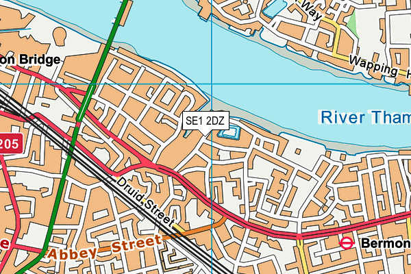 SE1 2DZ map - OS VectorMap District (Ordnance Survey)