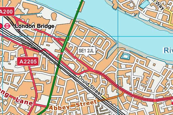 SE1 2JL map - OS VectorMap District (Ordnance Survey)