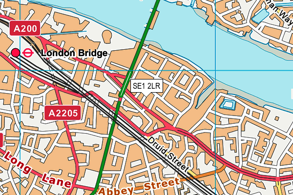 SE1 2LR map - OS VectorMap District (Ordnance Survey)