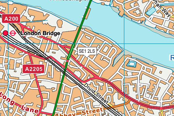 SE1 2LS map - OS VectorMap District (Ordnance Survey)