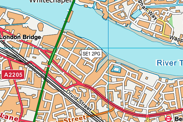 SE1 2PG map - OS VectorMap District (Ordnance Survey)