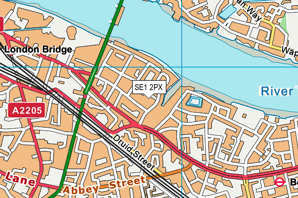 SE1 2PX map - OS VectorMap District (Ordnance Survey)