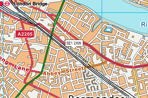 SE1 2XW map - OS VectorMap District (Ordnance Survey)