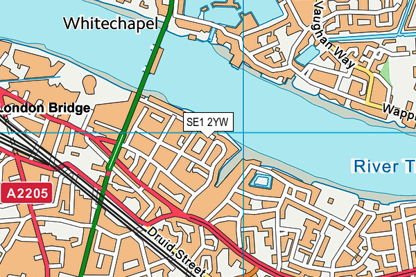 SE1 2YW map - OS VectorMap District (Ordnance Survey)