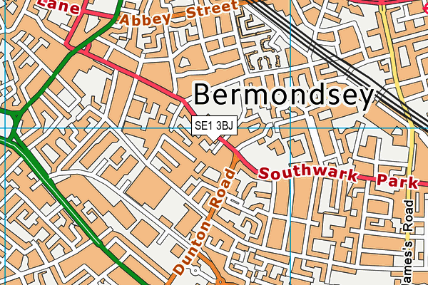 SE1 3BJ map - OS VectorMap District (Ordnance Survey)