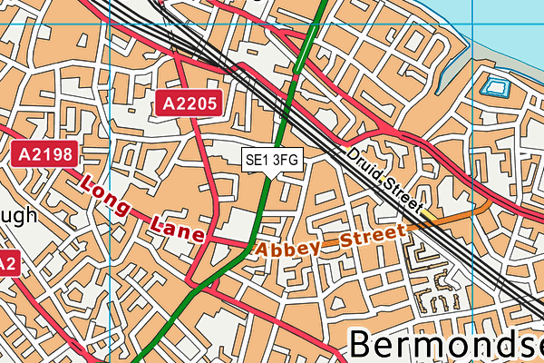 SE1 3FG map - OS VectorMap District (Ordnance Survey)