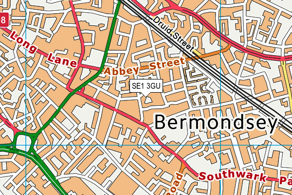 SE1 3GU map - OS VectorMap District (Ordnance Survey)