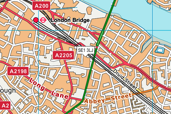 No1 Fitness Tower Bridge Studio map (SE1 3LJ) - OS VectorMap District (Ordnance Survey)