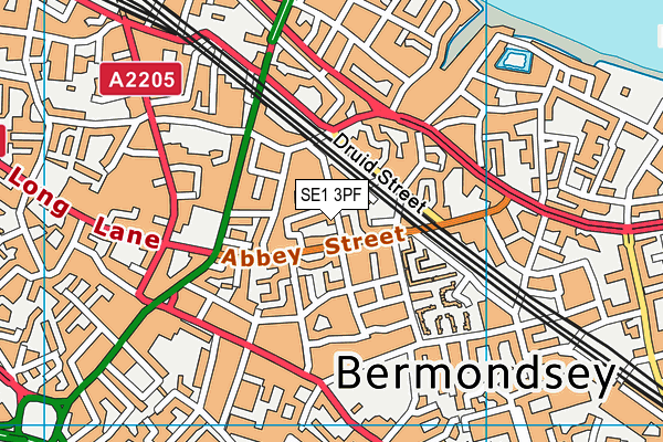 SE1 3PF map - OS VectorMap District (Ordnance Survey)