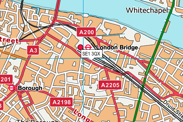 Topnotch Health Club (London Bridge) (Closed) map (SE1 3QX) - OS VectorMap District (Ordnance Survey)