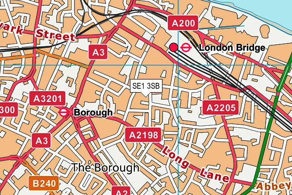 SE1 3SB map - OS VectorMap District (Ordnance Survey)