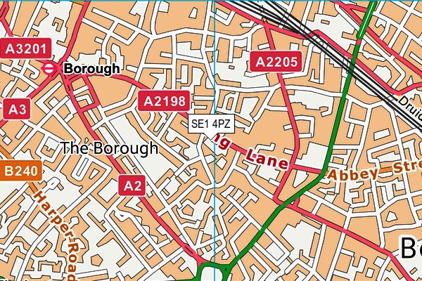 SE1 4PZ map - OS VectorMap District (Ordnance Survey)