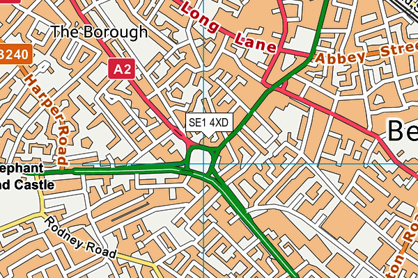 SE1 4XD map - OS VectorMap District (Ordnance Survey)