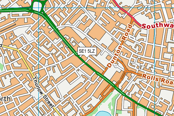 SE1 5LZ map - OS VectorMap District (Ordnance Survey)