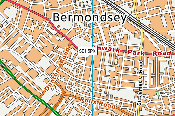 SE1 5PX map - OS VectorMap District (Ordnance Survey)
