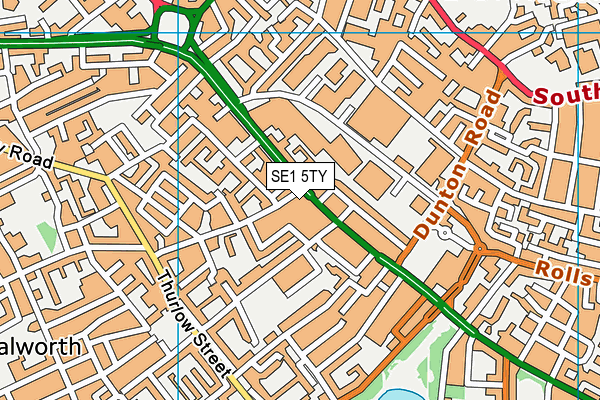 SE1 5TY map - OS VectorMap District (Ordnance Survey)