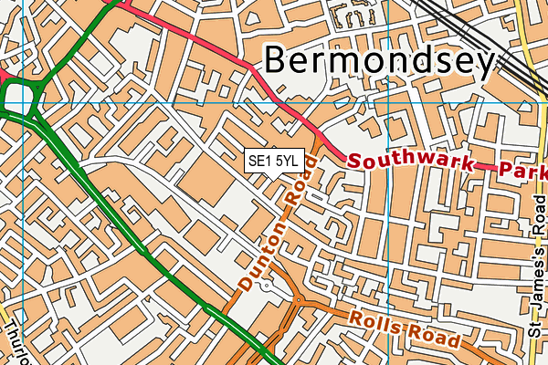 SE1 5YL map - OS VectorMap District (Ordnance Survey)