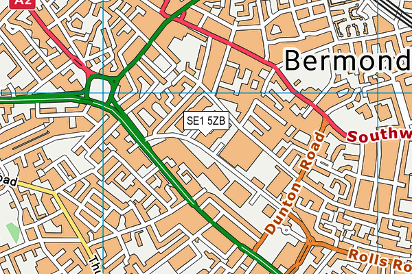 SE1 5ZB map - OS VectorMap District (Ordnance Survey)