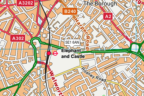 SE1 6AN map - OS VectorMap District (Ordnance Survey)