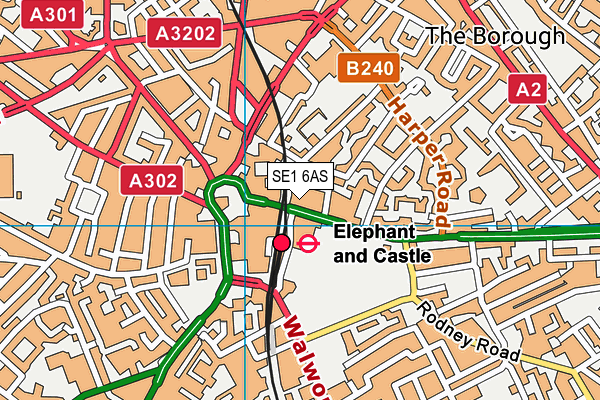 SE1 6AS map - OS VectorMap District (Ordnance Survey)