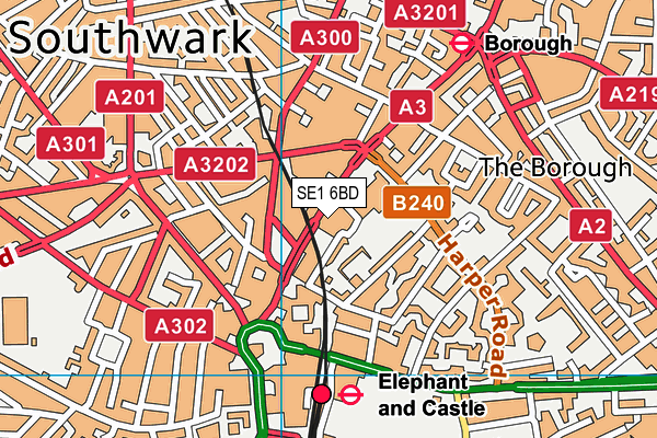 SE1 6BD map - OS VectorMap District (Ordnance Survey)