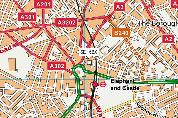 SE1 6BX map - OS VectorMap District (Ordnance Survey)