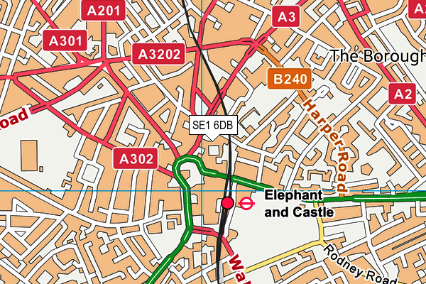 SE1 6DB map - OS VectorMap District (Ordnance Survey)