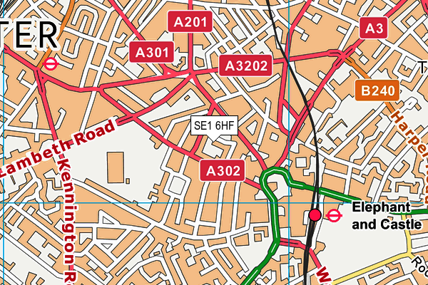SE1 6HF map - OS VectorMap District (Ordnance Survey)