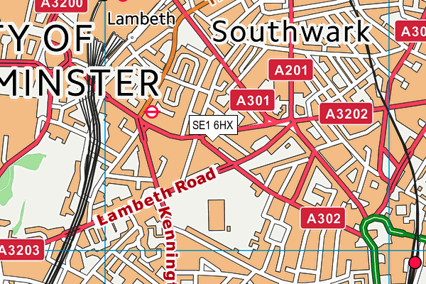 SE1 6HX map - OS VectorMap District (Ordnance Survey)