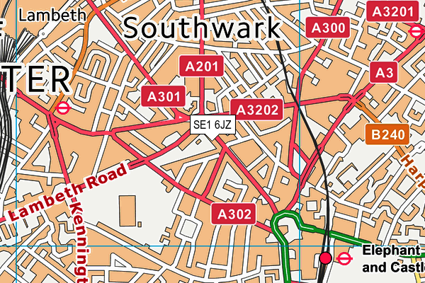 SE1 6JZ map - OS VectorMap District (Ordnance Survey)