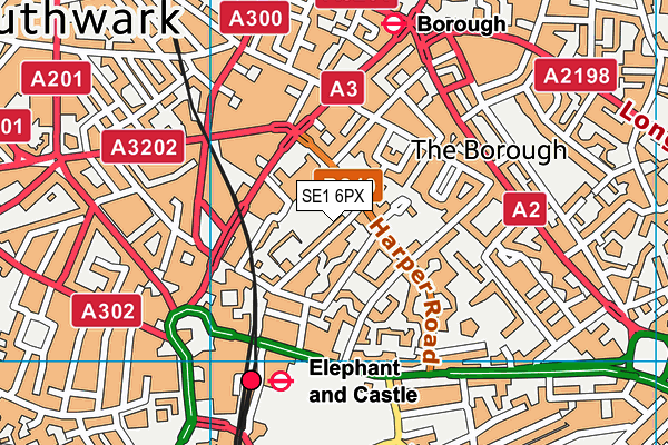 SE1 6PX map - OS VectorMap District (Ordnance Survey)