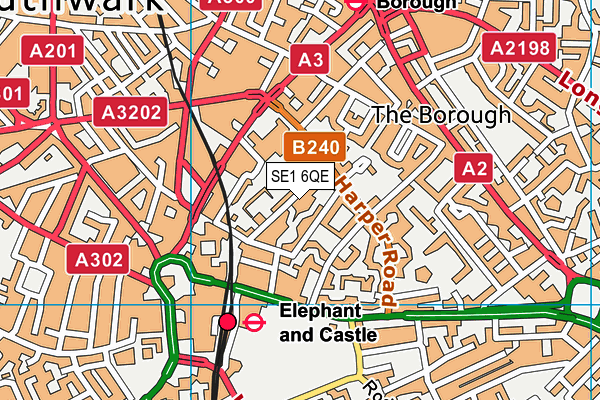 SE1 6QE map - OS VectorMap District (Ordnance Survey)