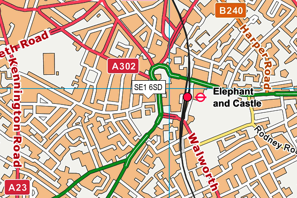 SE1 6SD map - OS VectorMap District (Ordnance Survey)