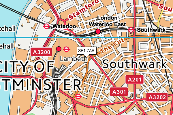 SE1 7AA map - OS VectorMap District (Ordnance Survey)