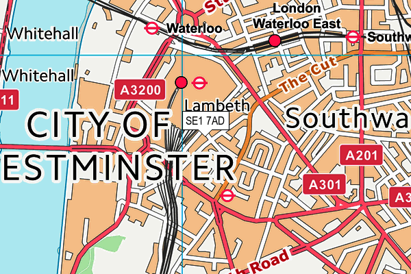 SE1 7AD map - OS VectorMap District (Ordnance Survey)