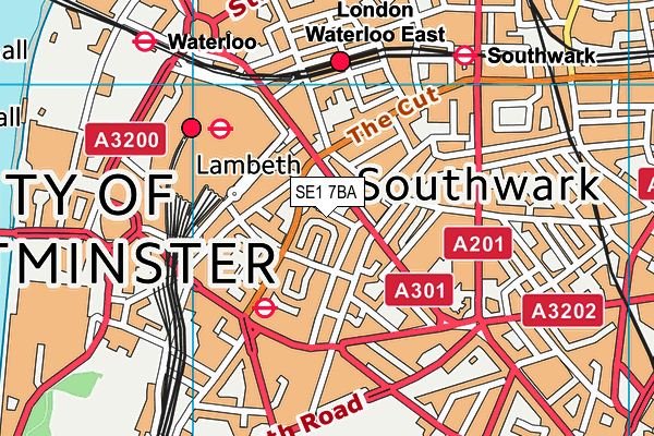Waterloo Millennium Green map (SE1 7BA) - OS VectorMap District (Ordnance Survey)