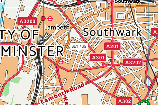 SE1 7BG map - OS VectorMap District (Ordnance Survey)