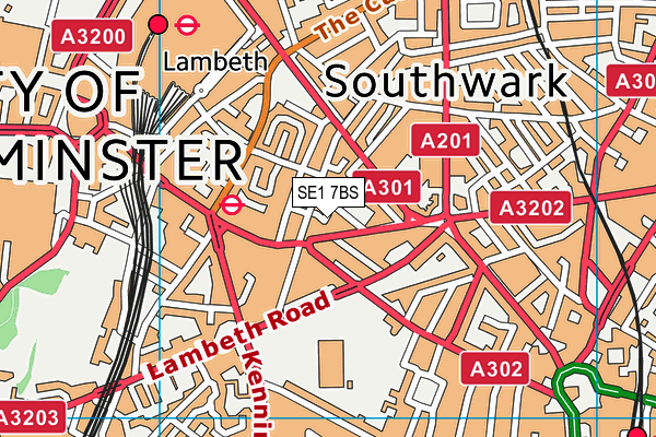 SE1 7BS map - OS VectorMap District (Ordnance Survey)