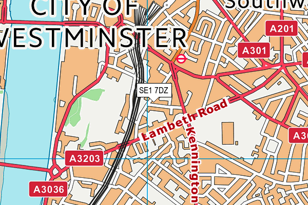 SE1 7DZ map - OS VectorMap District (Ordnance Survey)