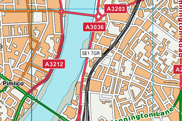 SE1 7GR map - OS VectorMap District (Ordnance Survey)