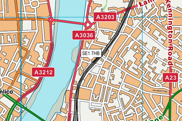 SE1 7HB map - OS VectorMap District (Ordnance Survey)