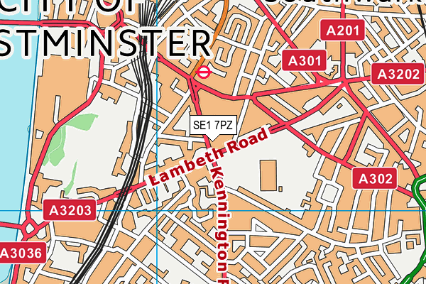 SE1 7PZ map - OS VectorMap District (Ordnance Survey)