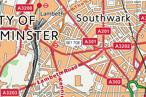 SE1 7QE map - OS VectorMap District (Ordnance Survey)