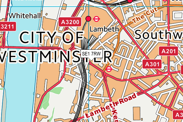 SE1 7RW map - OS VectorMap District (Ordnance Survey)