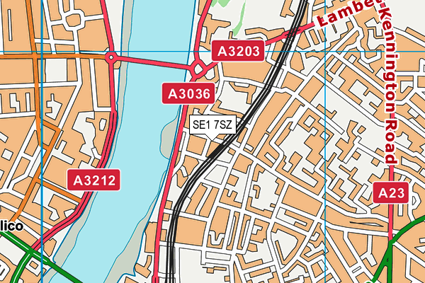 SE1 7SZ map - OS VectorMap District (Ordnance Survey)