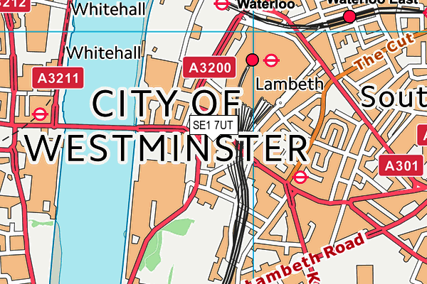 Park Plaza Westminster Bridge London map (SE1 7UT) - OS VectorMap District (Ordnance Survey)