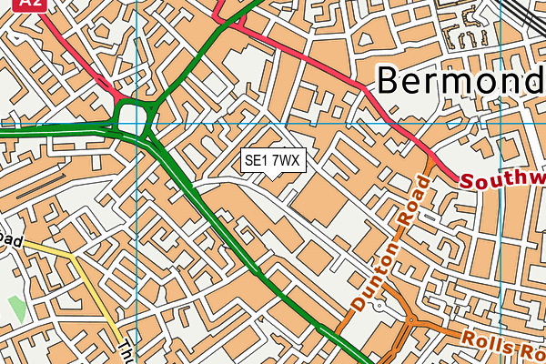SE1 7WX map - OS VectorMap District (Ordnance Survey)