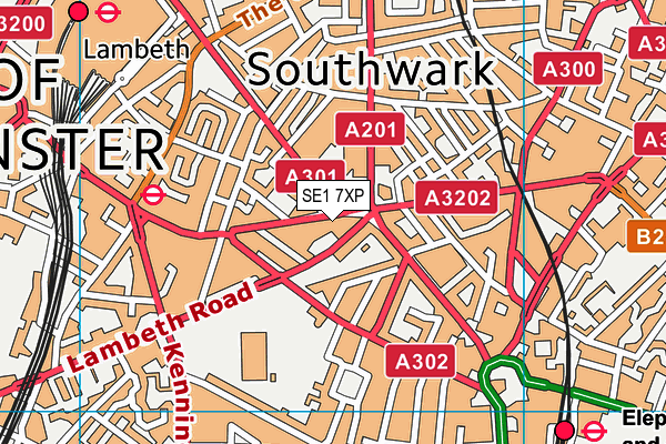 SE1 7XP map - OS VectorMap District (Ordnance Survey)