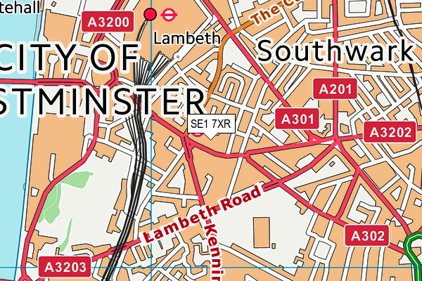 SE1 7XR map - OS VectorMap District (Ordnance Survey)